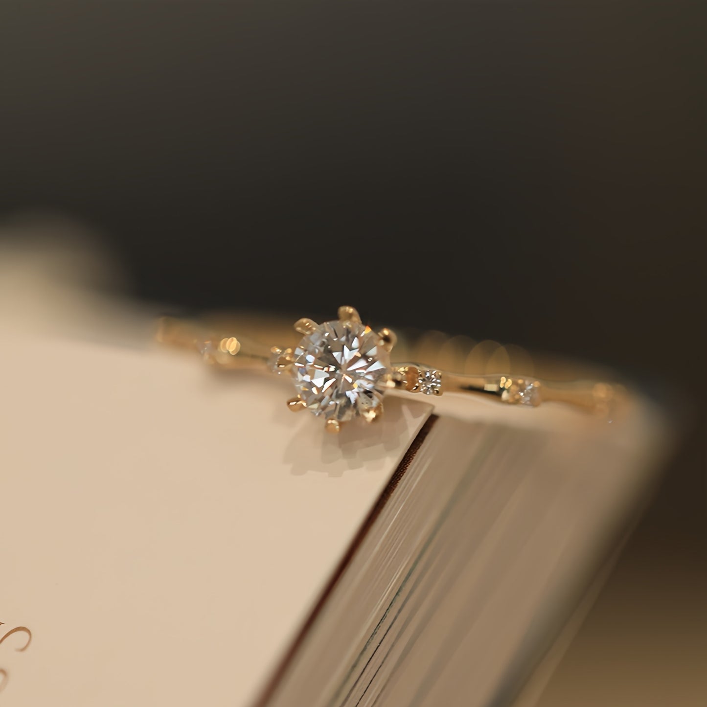 HAUTESS 18K Gold Natural Diamond Rings Diamond Engagement Rings for Women